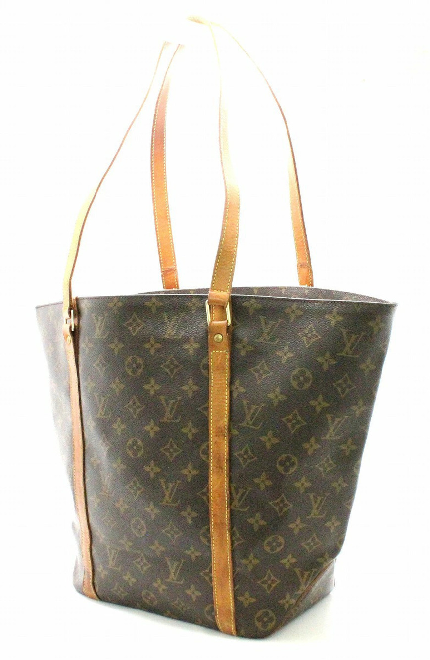 Louis Vuitton Shopping Monogram Shoulder Tote Sac Bag Brown
